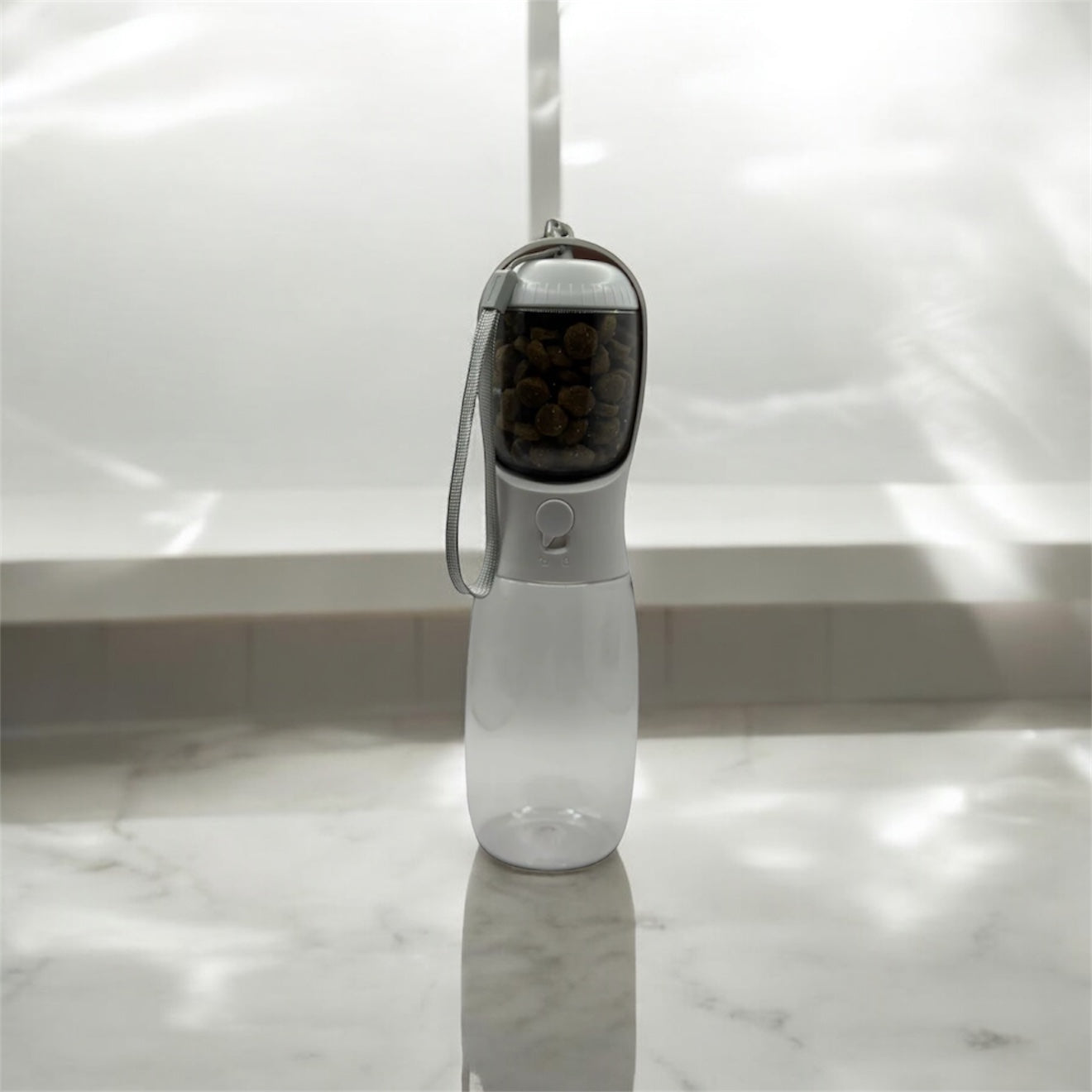 2 in 1 Portable Pet Bowl Bottle With Food Compartment