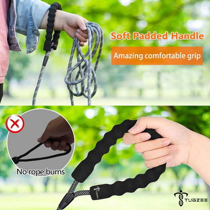TUGZEE Dog Leash with Comfortable Padded Handle Reflective - Strong & Durable for Small, Medium and Large Dogs