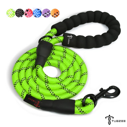 TUGZEE Dog Leash with Comfortable Padded Handle Reflective - Strong & Durable for Small, Medium and Large Dogs