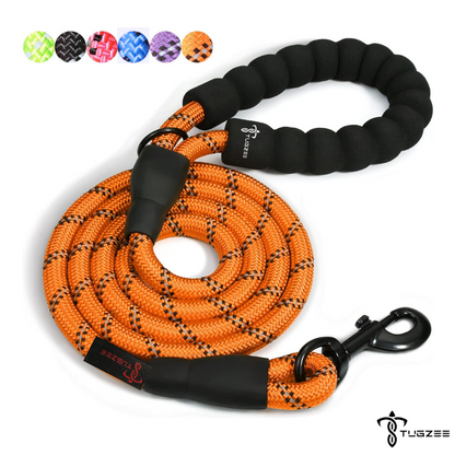 TUGZEE Dog Leash with Comfortable Padded Handle Reflective - Strong & Durable for Small, Medium and Large Dogs