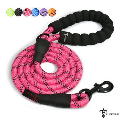 TUGZEE Dog Leash with Comfortable Padded Handle Reflective - Strong & Durable for Small, Medium and Large Dogs