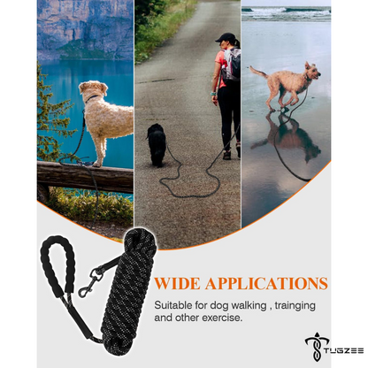 TUGZEE Long Dog Leash for Dog Training Reflective with Comfortable Padded Handle Heavy Duty Dog Lead for Large Medium Small Dogs