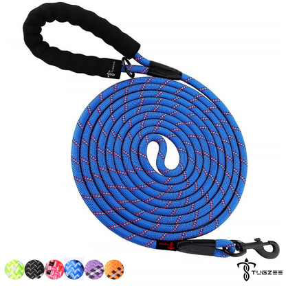 TUGZEE Long Dog Leash for Dog Training Reflective with Comfortable Padded Handle Heavy Duty Dog Lead for Large Medium Small Dogs