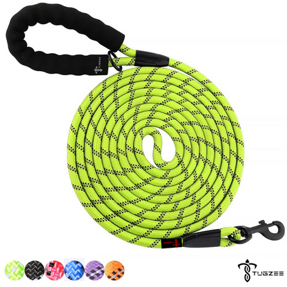 TUGZEE Long Dog Leash for Dog Training Reflective with Comfortable Padded Handle Heavy Duty Dog Lead for Large Medium Small Dogs