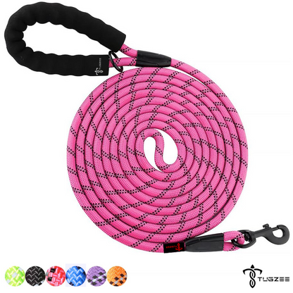 TUGZEE Long Dog Leash for Dog Training Reflective with Comfortable Padded Handle Heavy Duty Dog Lead for Large Medium Small Dogs
