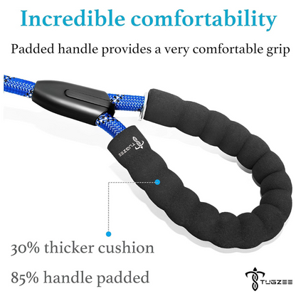TUGZEE Dual Dog Leash with Shock Absorbing Reflective