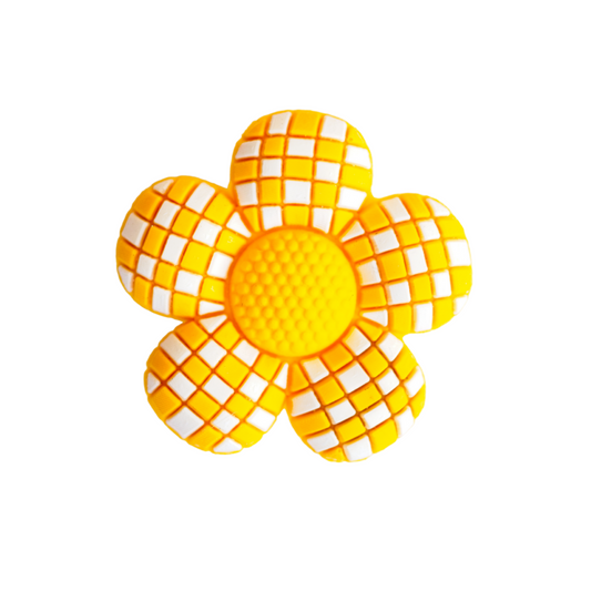 Checked Yellow Flower Charm